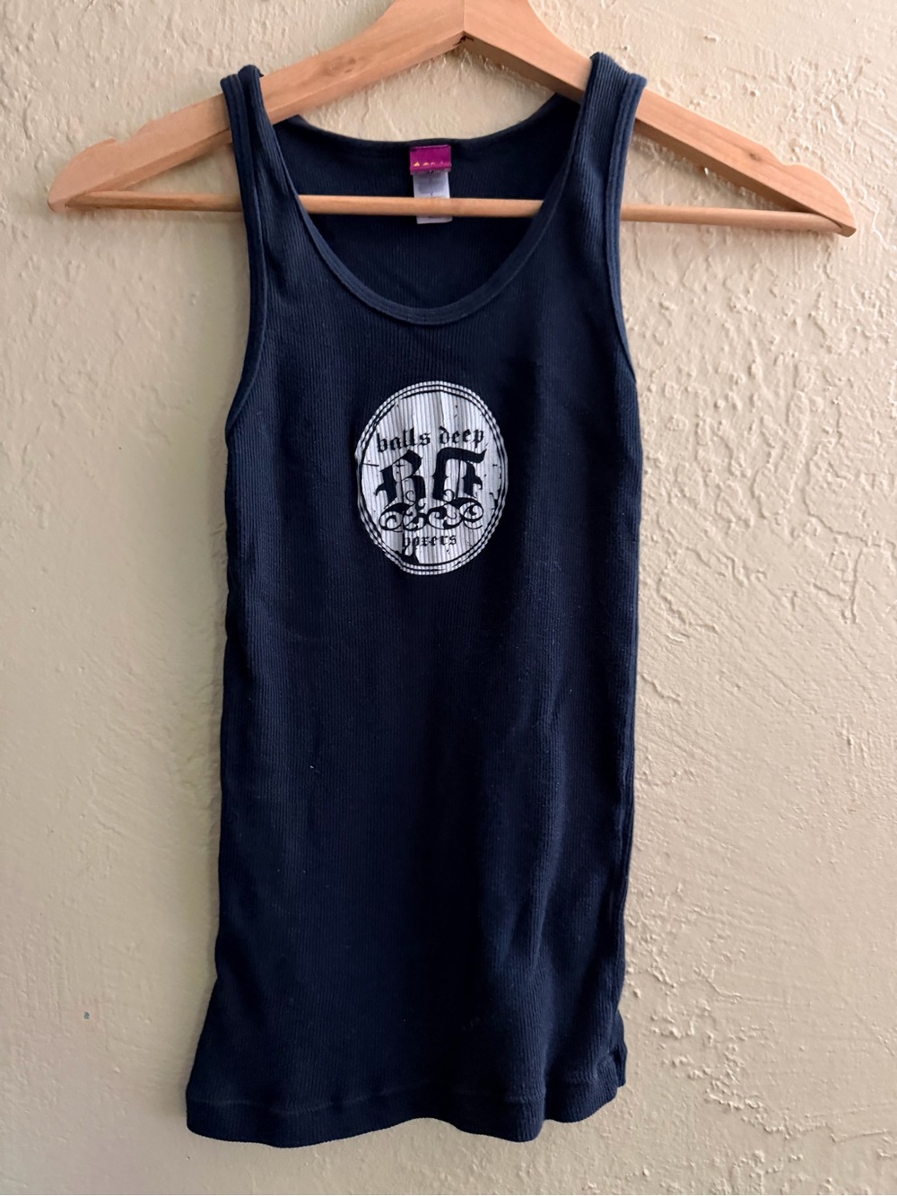 DC Black Tank Top with White Balls Deep Graphic